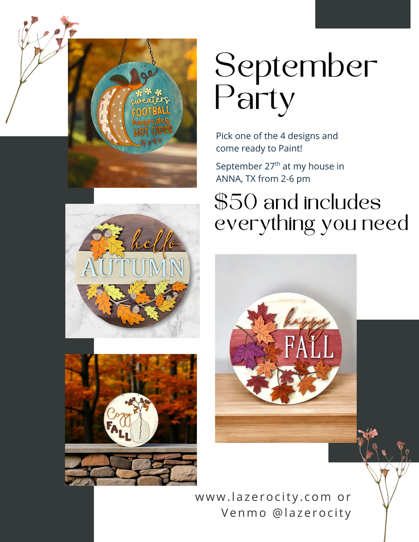 September Party – Fall DIY Paint Workshop