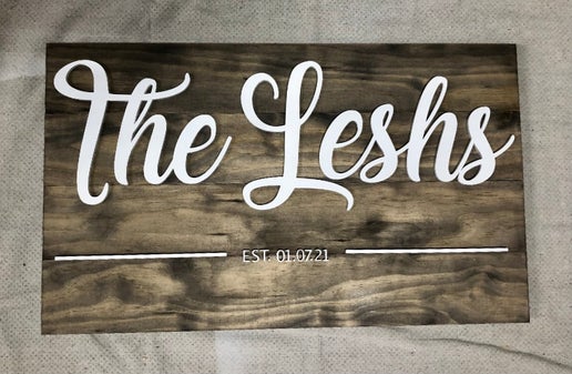 Personalized Family Name Wood Sign