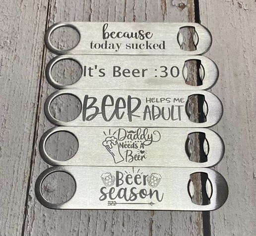 Engraved Stainless Steel Bottle Openers