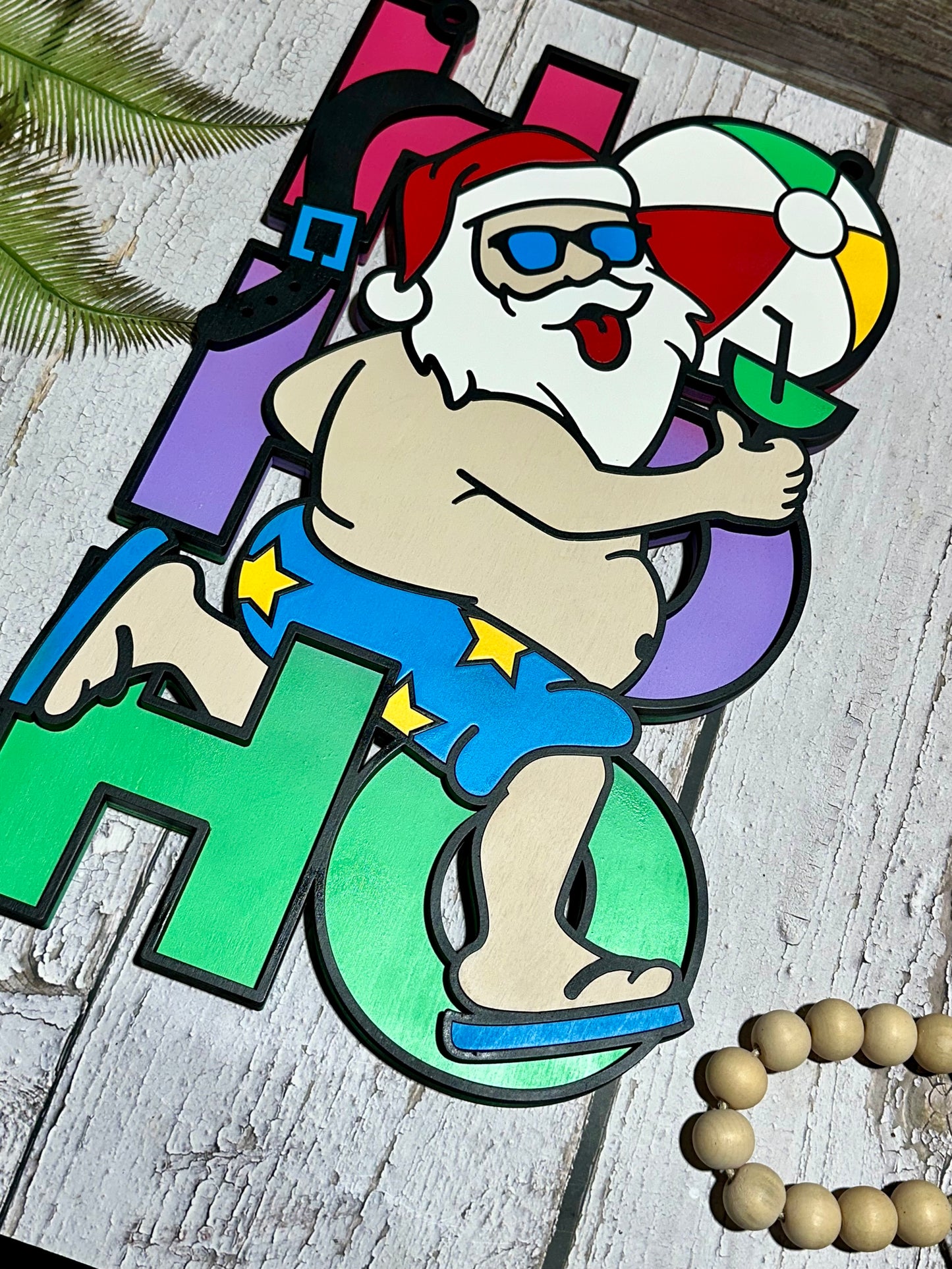 HOHOHO Summer Santa Door Hanger - 16 Inches Tall