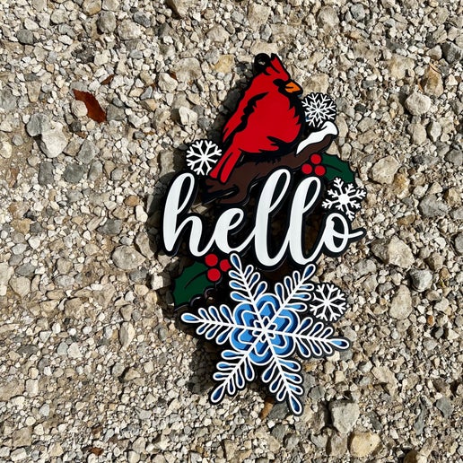 Hello Winter Front Door Sign
