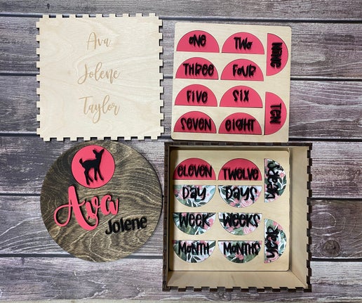 Customizable Girl Milestone Round