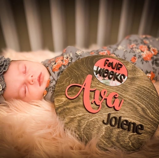 Customizable Girl Milestone Round