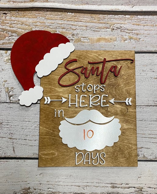 Santa Stops Here Countdown Sign โ A Fun Holiday Tradition!