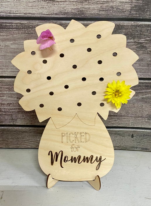Picked for Mommy – Wooden Flower Display Stand
