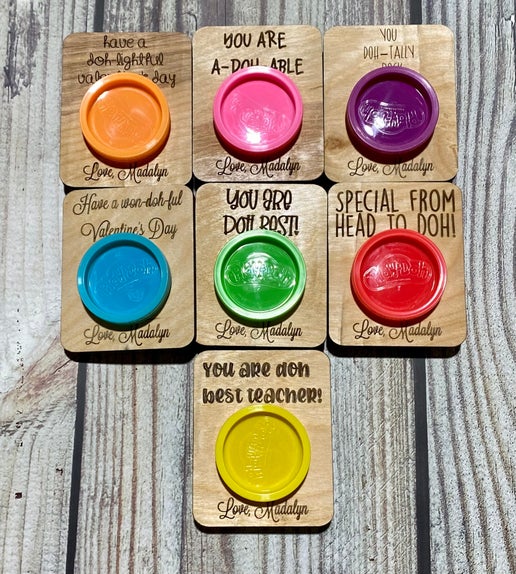 Personalized Play-Doh Valentine’s Day Cards