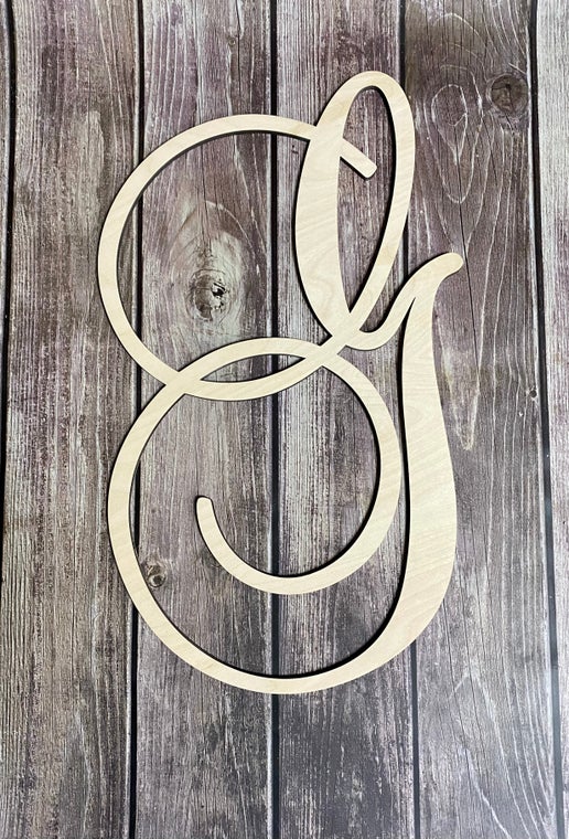 Elegant 18” Cursive Wooden Letters – Customizable Wall Decor
