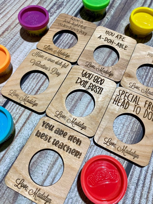 Personalized Play-Doh Valentine’s Day Cards