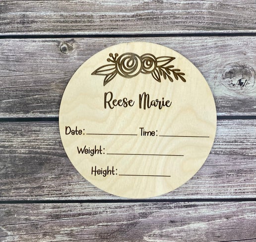Customizable Birth Announcement Round