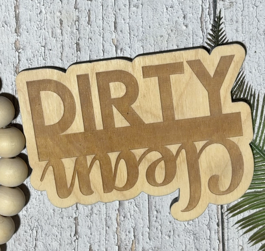 Magnetic Clean or dirty dishwasher sign