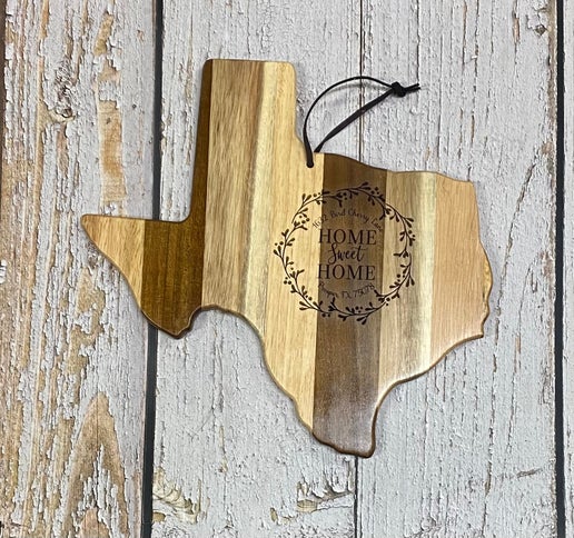 Custom Engraved Texas-Shaped Cutting Boards π