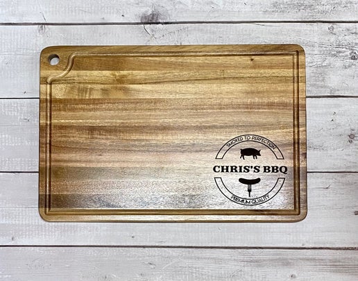 Personalized Engraved Cutting Board – 12x18 Inches BBQ Edition