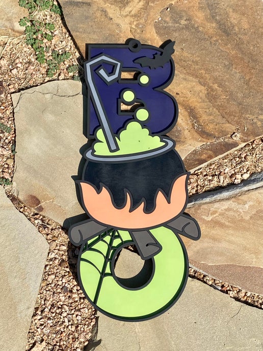 Boo Cauldron Door Hanger