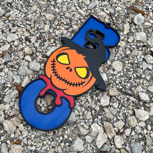 Boo Creepy Pumpkin Door Hanger