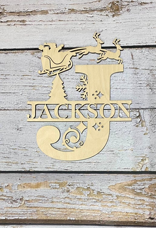 Personalized Wooden Christmas Monogram – Customizable Holiday Décor 🎄🎅