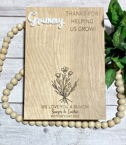 Thanks for Helping Us Grow - Personalized Wooden Sign
