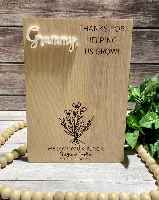 Thanks for Helping Us Grow - Personalized Wooden Sign