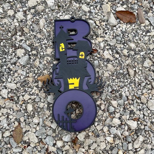 Boo Haunted House Door Hanger