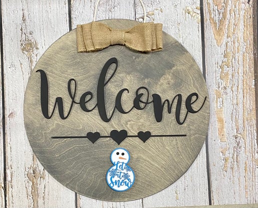 Welcome Interchangeable Door Sign โ 18โ Round ๐๐ก