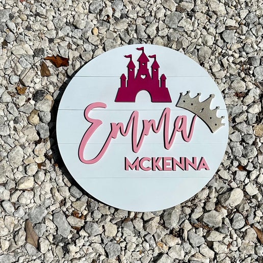 Emma Princess-Themed Name Sign – Customizable for Your Little Royal! 👑🏰