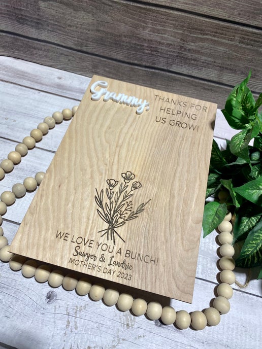 Thanks for Helping Us Grow - Personalized Wooden Sign