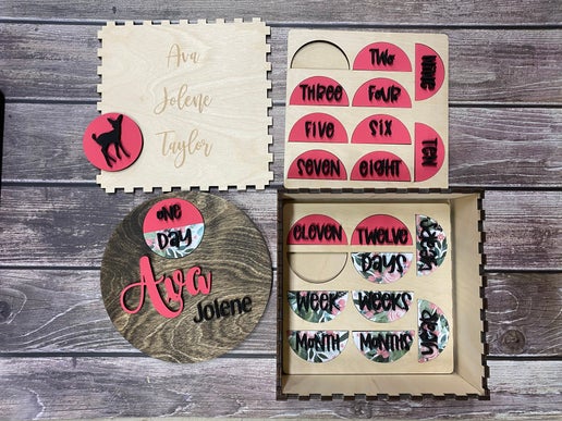 Customizable Girl Milestone Round