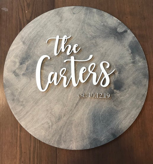 Personalized Round Wedding Guest Book Sign – Customizable Decor Piece