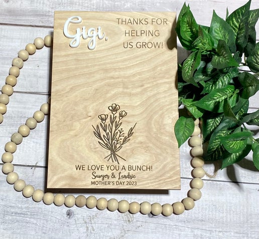 Thanks for Helping Us Grow - Personalized Wooden Sign