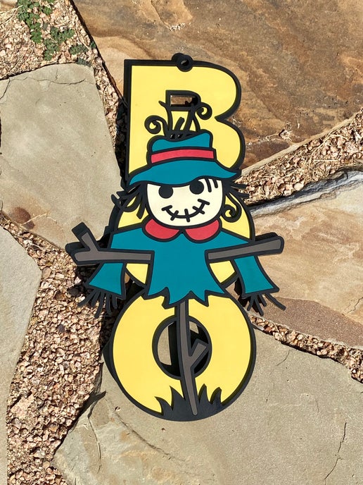 Boo Scarecrow Door hanger