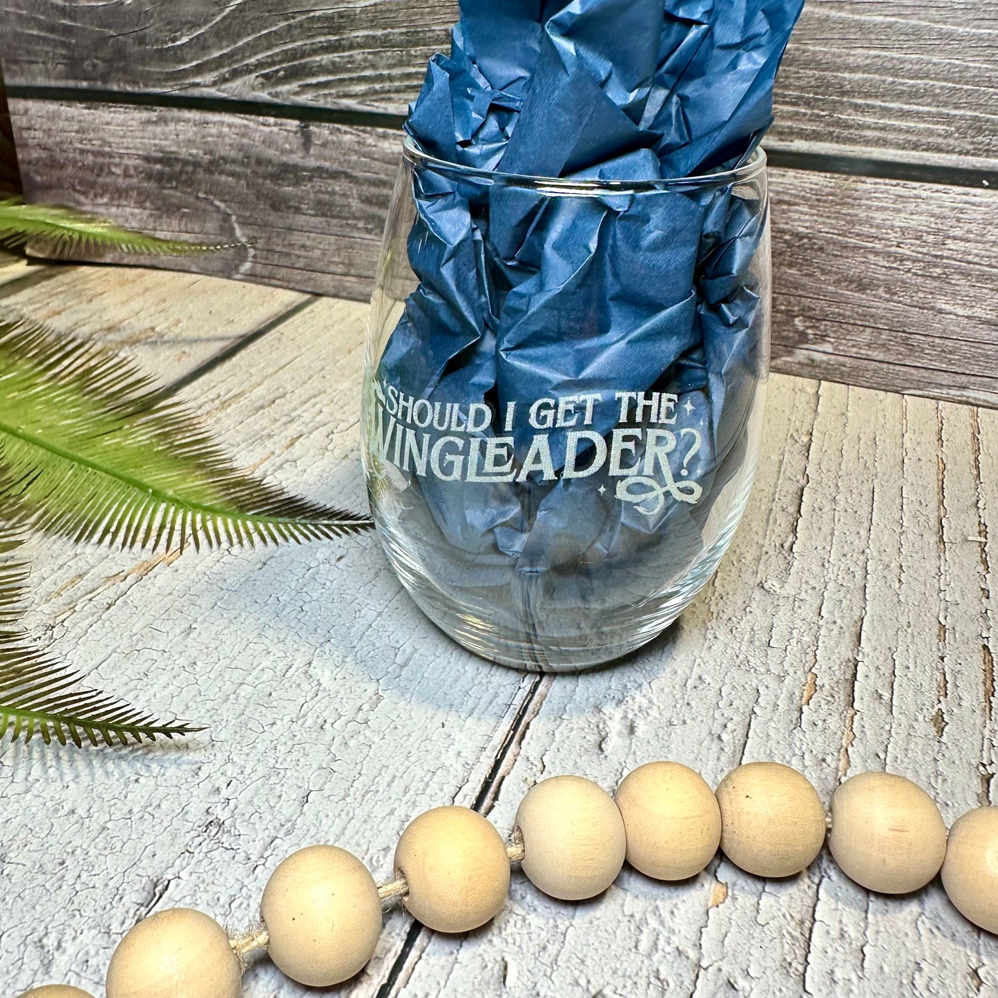 “Should I Get the Wingleader?” Engraved Wine Glass | Fantasy-Inspired Drinkware | Unique Gift for Book Lovers
