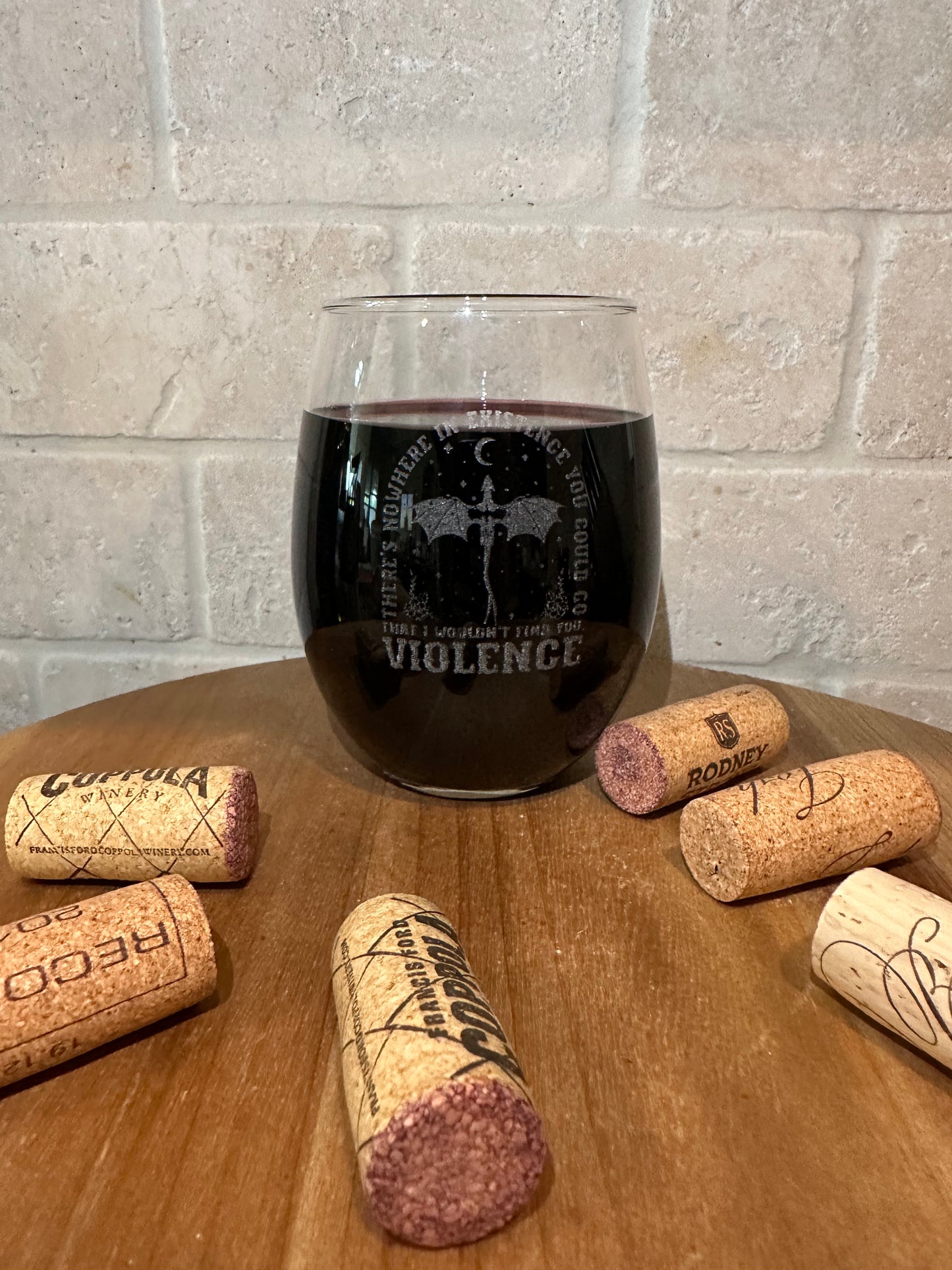 Engraved Fourth Wing Violence Glass