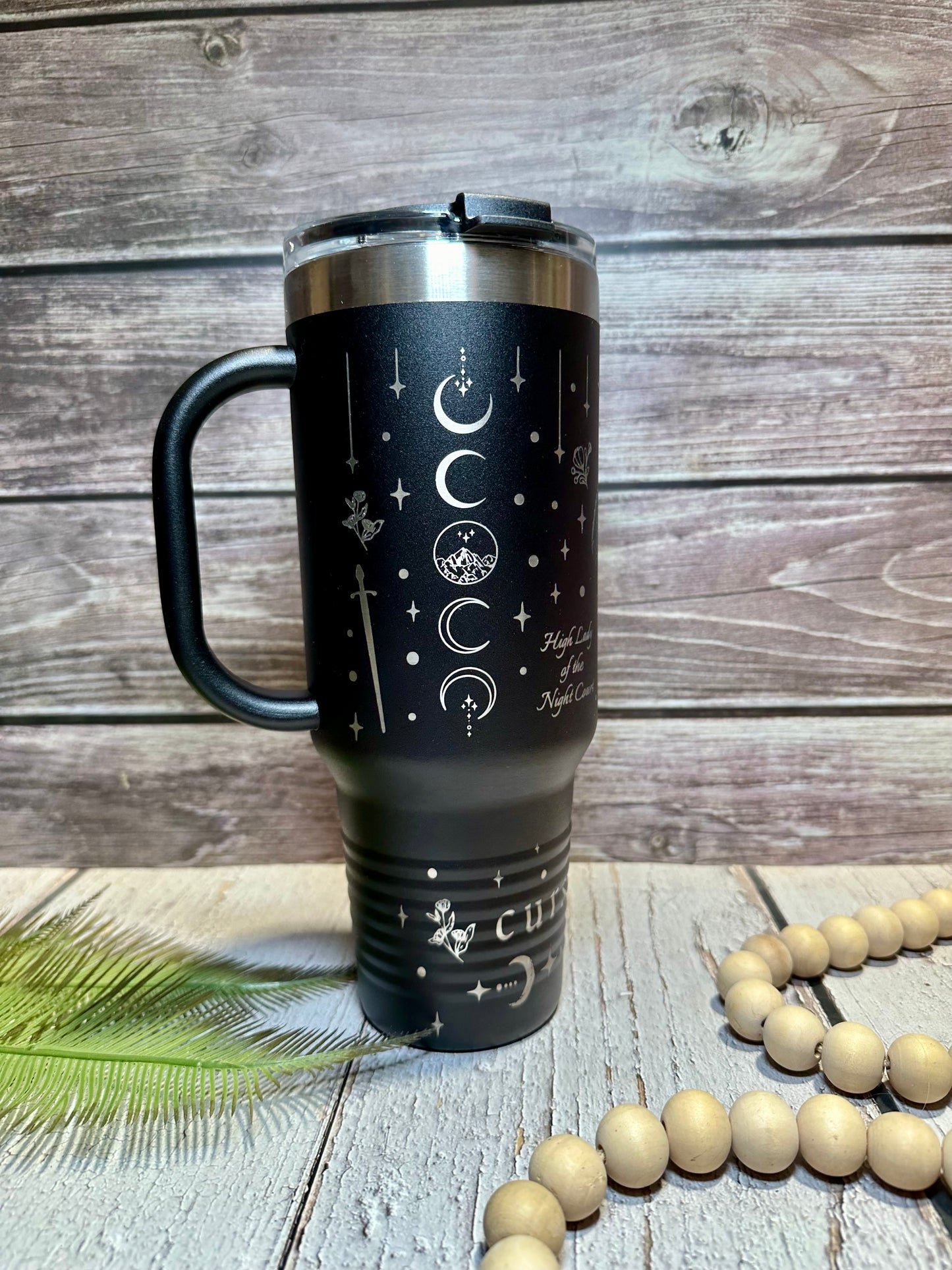 ACOTAR Inspired Engraved 40 oz Tumbler with Handle - Choose Your Color