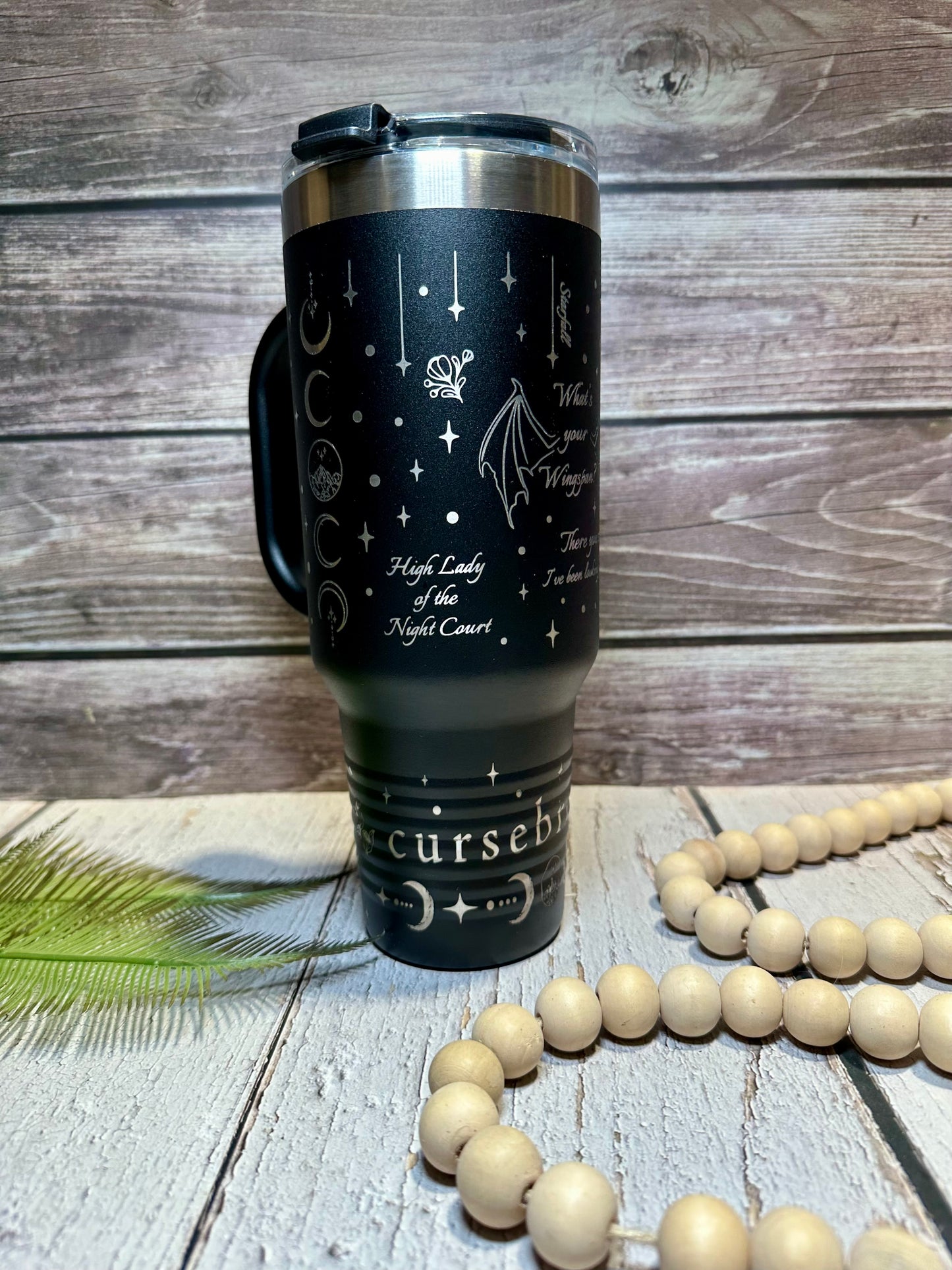 ACOTAR Inspired Engraved 40 oz Tumbler with Handle - Choose Your Color