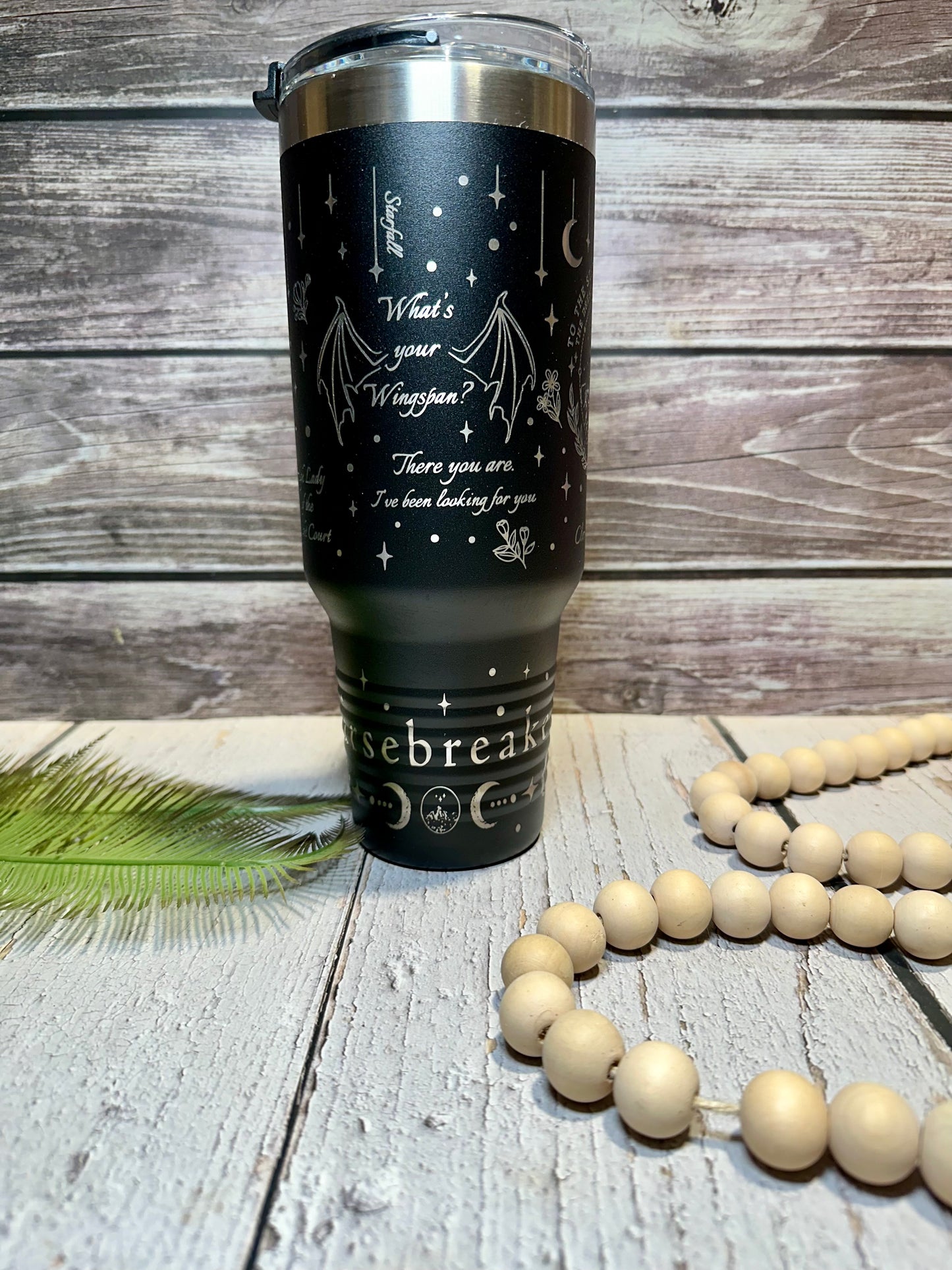 ACOTAR Inspired Engraved 40 oz Tumbler with Handle - Choose Your Color