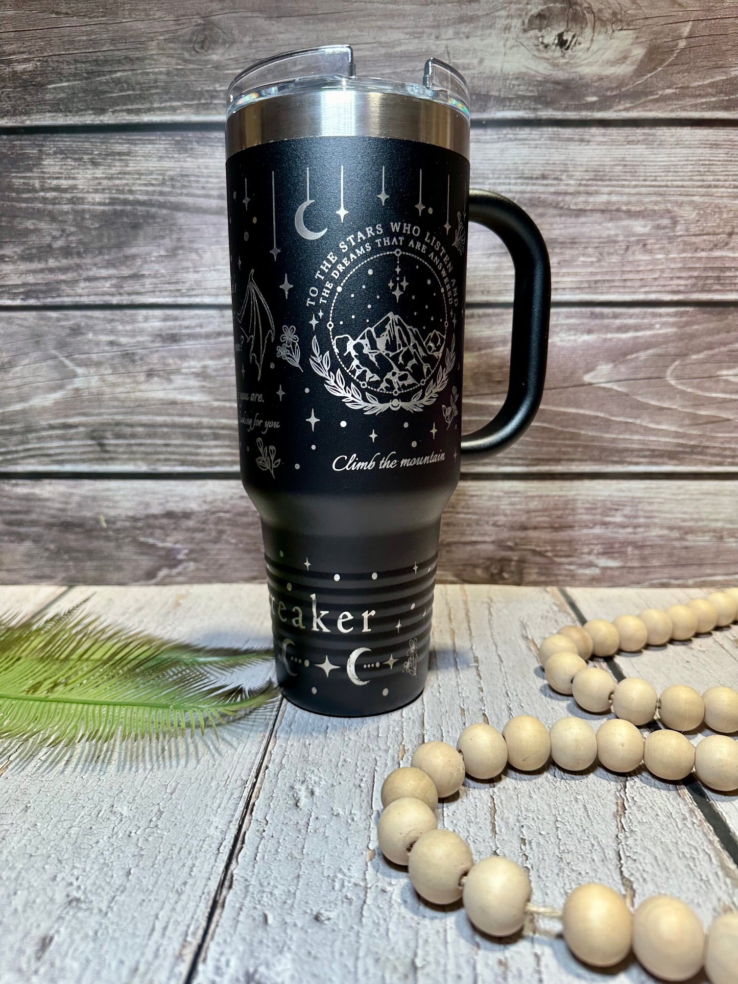 ACOTAR Inspired Engraved 40 oz Tumbler with Handle - Choose Your Color