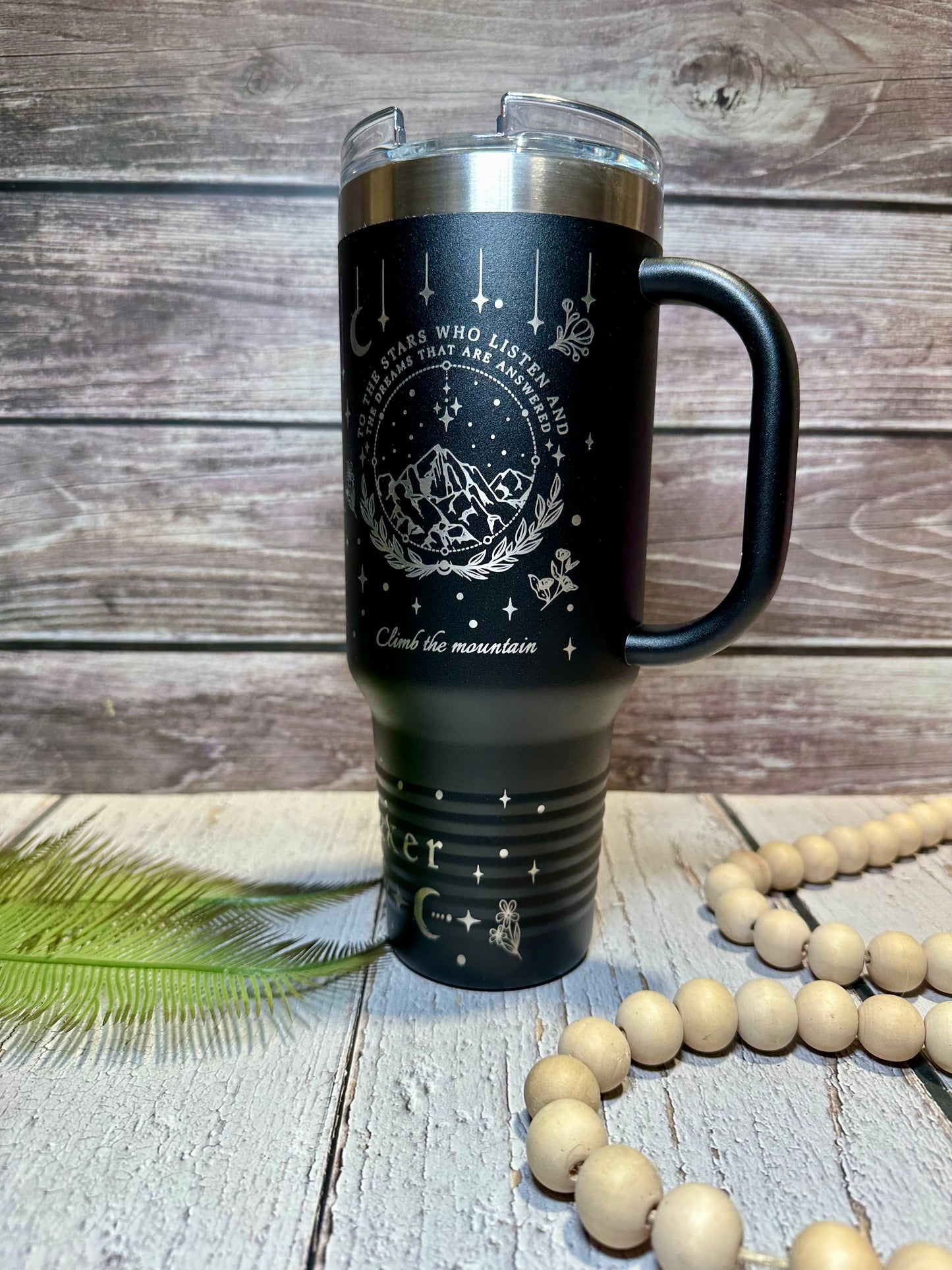 ACOTAR Inspired Engraved 40 oz Tumbler with Handle - Choose Your Color