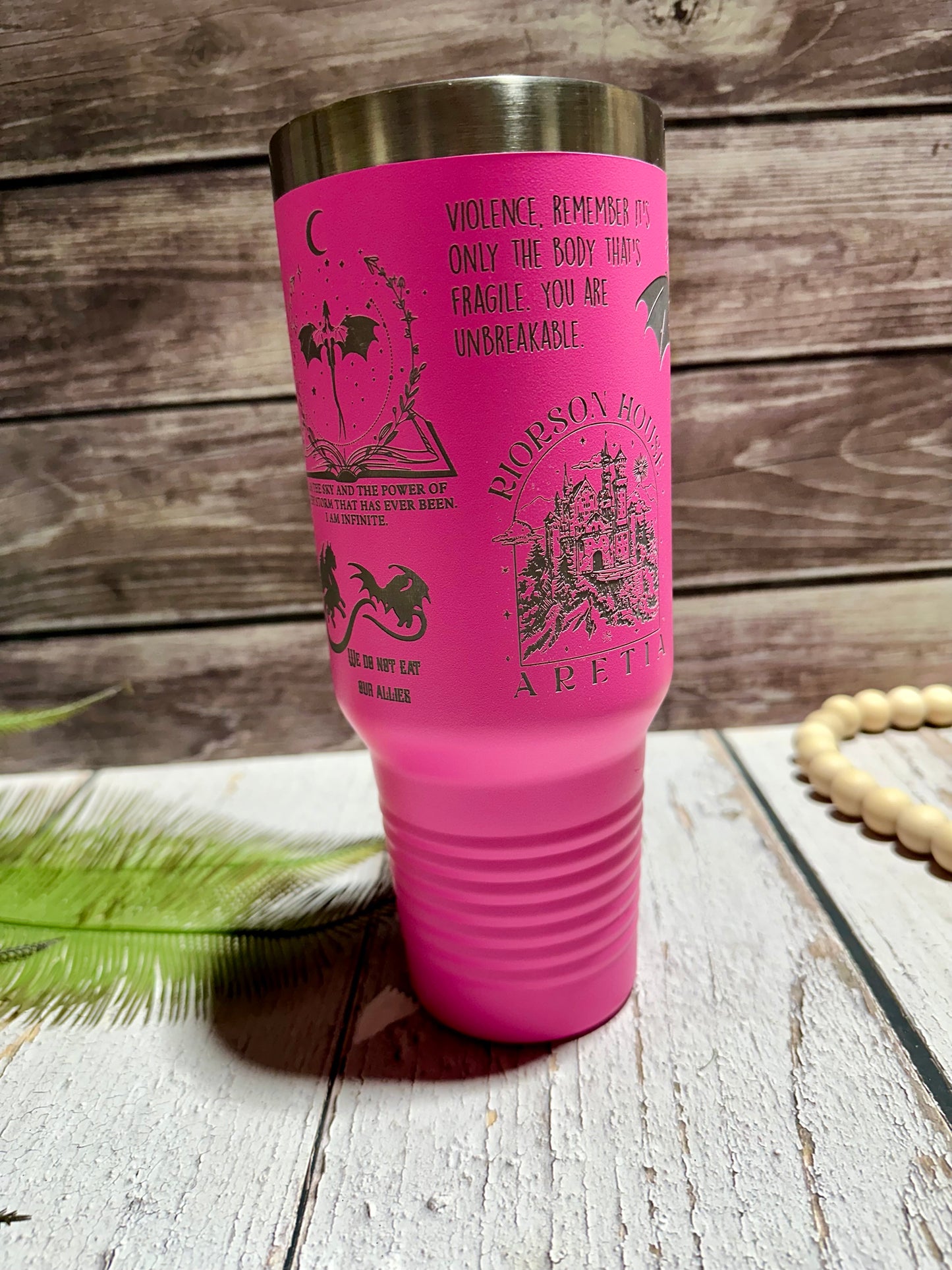 Iron Flame Book Engraved 40 oz Tumblers