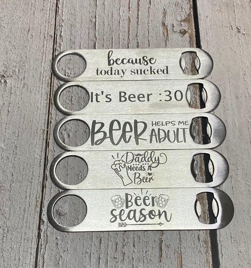 Engraved Stainless Steel Bottle Openers