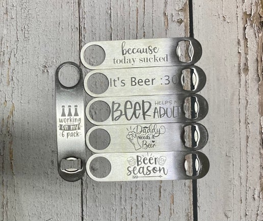 Engraved Stainless Steel Bottle Openers