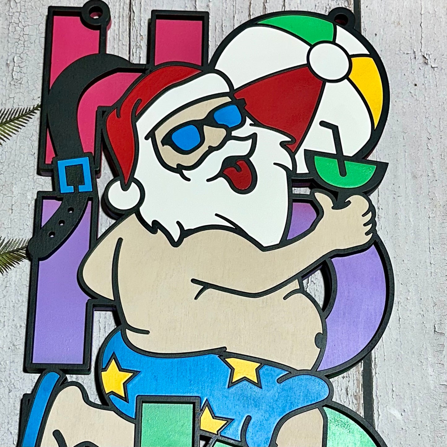HOHOHO Summer Santa Door Hanger - 16 Inches Tall