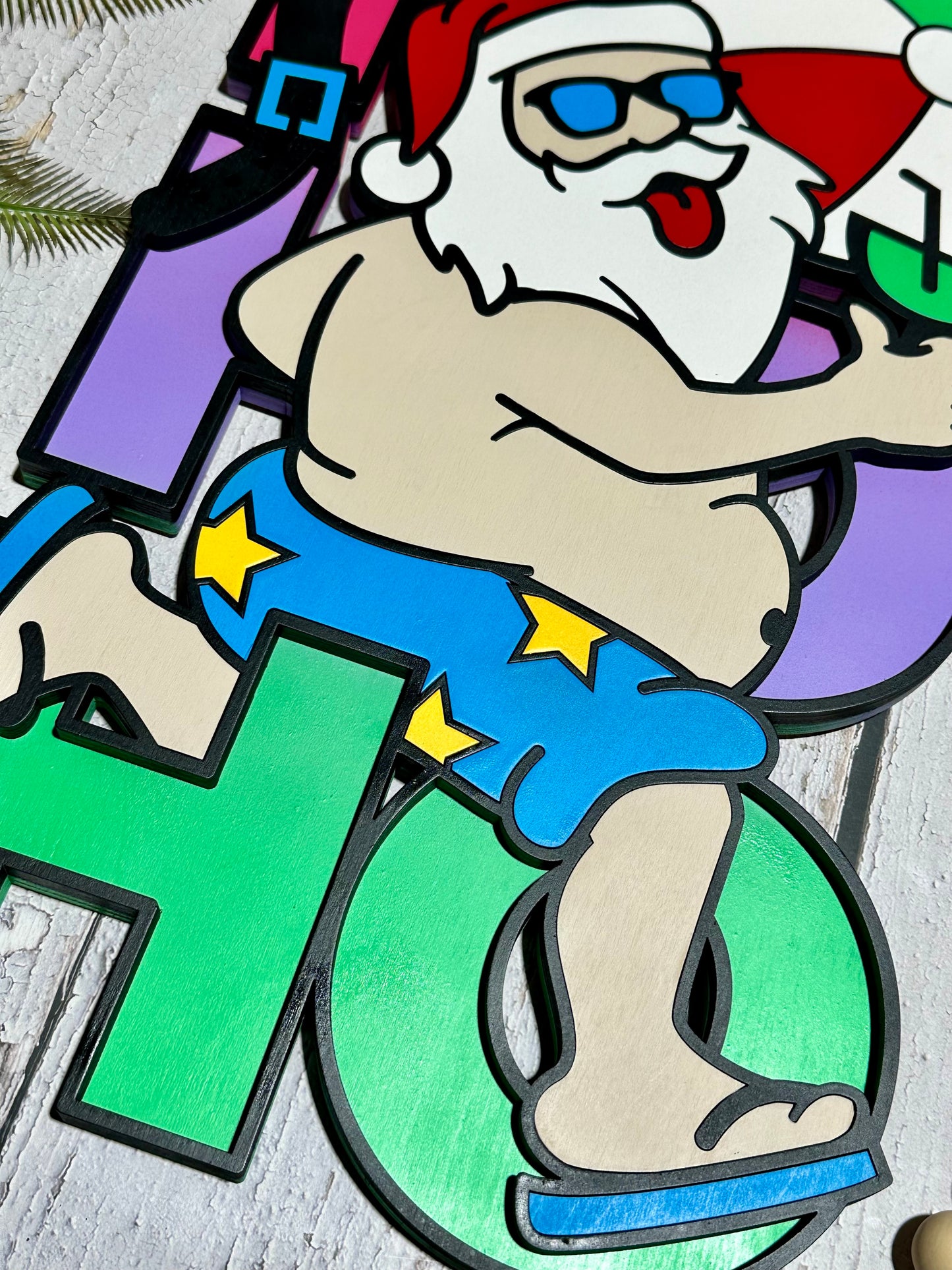 HOHOHO Summer Santa Door Hanger - 16 Inches Tall