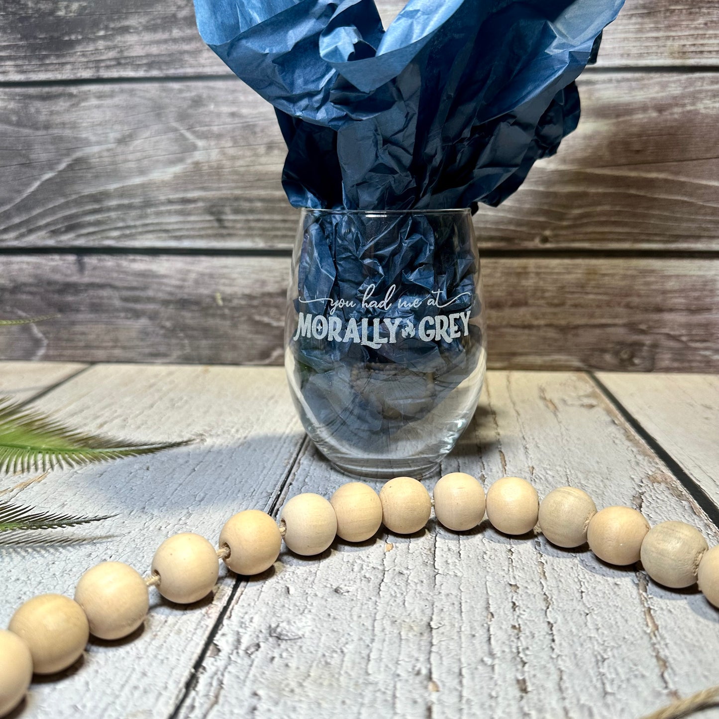 Engraved “You Had Me at Morally Grey” Stemless Wine Glass | Fantasy Book Lover Gift | Custom Dark Romance Drinkware