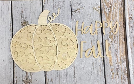 Happy Fall Pumpkin Sign – DIY or Finished