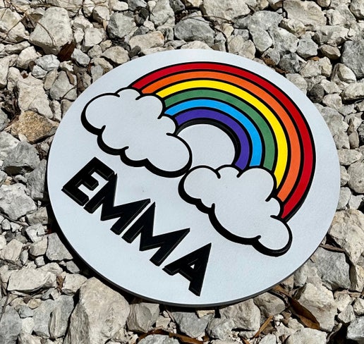 Emma Wooden Rainbow Sign - 10 Inches