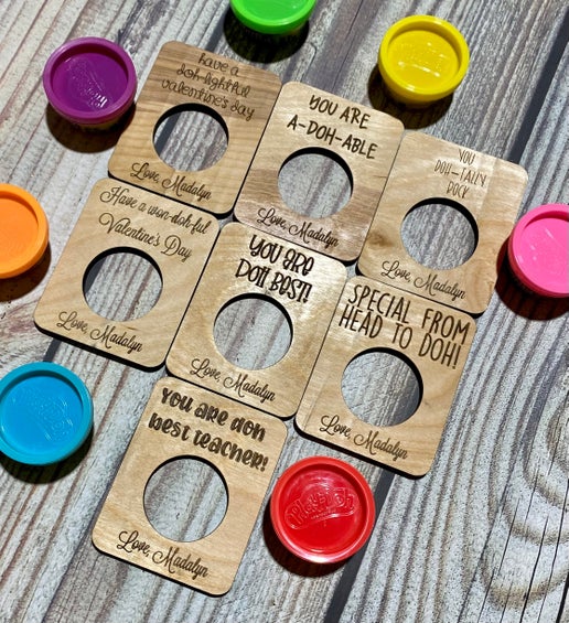 Personalized Play-Doh Valentine’s Day Cards