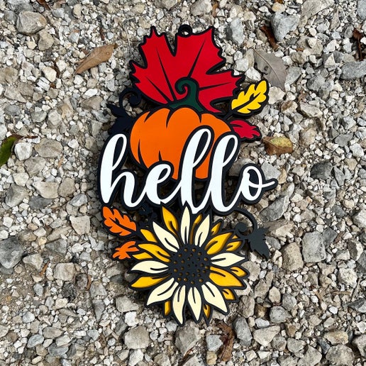 Hello Fall Front Door Sign