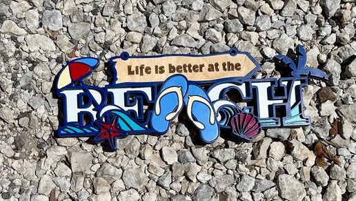 Life is Better at the Beach – 19-Inch Multi-Layer Wood Sign