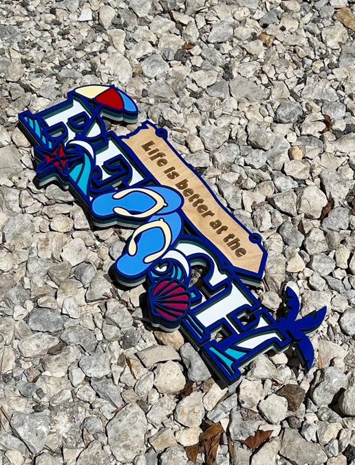Life is Better at the Beach – 19-Inch Multi-Layer Wood Sign