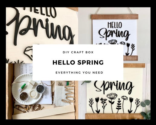 April DIY Kit – “Hello Spring” Wooden Craft Sign