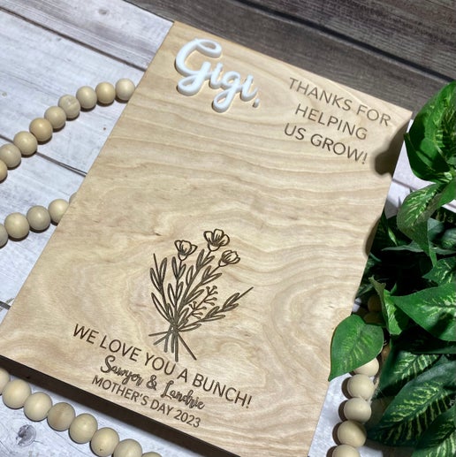 Thanks for Helping Us Grow - Personalized Wooden Sign